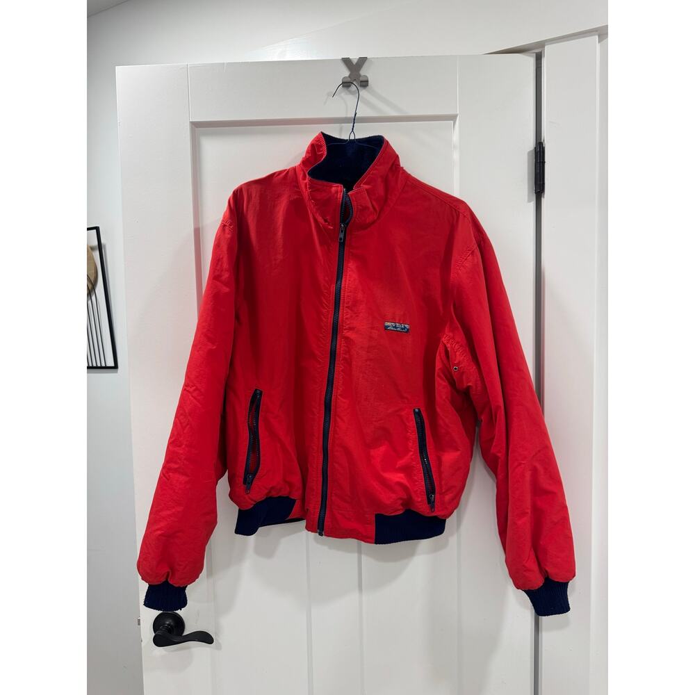 Eddie Bauer Bomber Jacket Men's XL Red Fleece Lined Vintage 80s 90s Made in USA